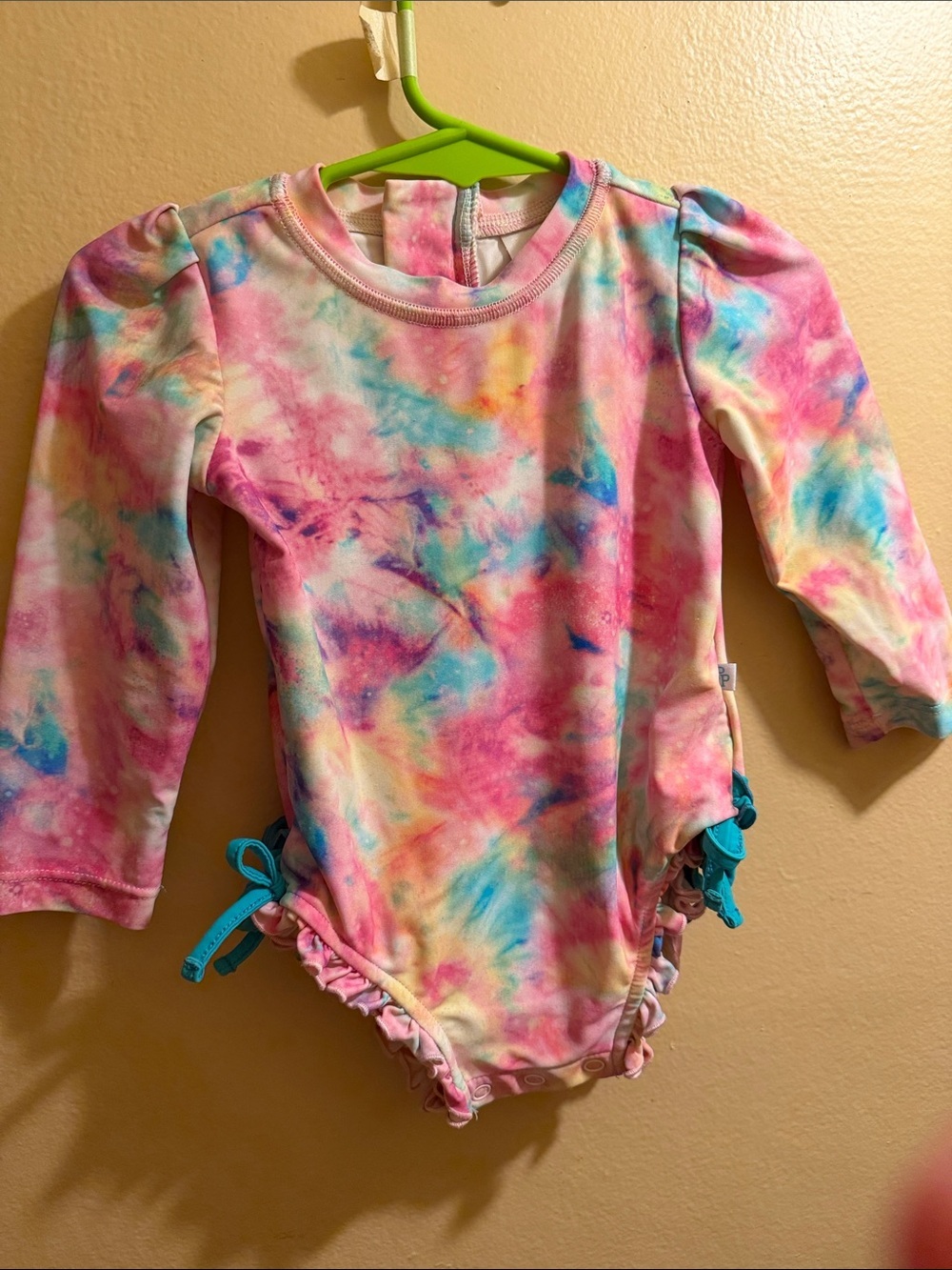 Posh Peanut Tie-Dye Long Sleeve One-Piece swimsuit- Pink, Blue, Yellow
